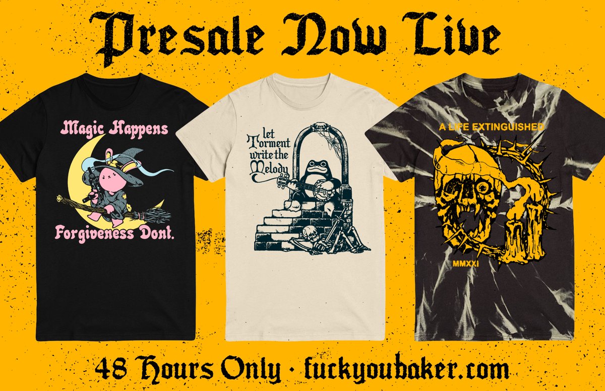 FUCKYOUBAKER's tweet image. NEW SHIRT SEASONS LIVE FOR THE NEXT TWO DAYS. ONE TIME ONLY CAUSE I AM BETTER AT DRAWING THAN I AM AT BUSINESS.

FUCKYOUBAKER.COM 

FEEL FREE TO CHECK EM OUT, THE SUPPORT IS APPRECIATED AS IT HELPS FEED MY TINY DUMB DOG AND I. 🐸🐸🐸