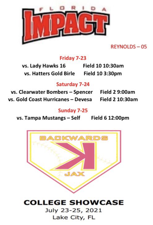 Back at it this weekend at the <a href="/BackwardsKJax/">Backwards K Softball</a> Lake City Showcase!