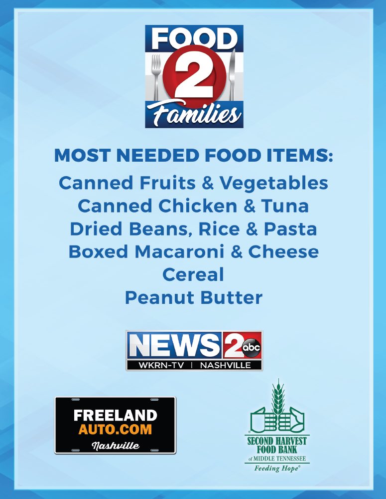 CDJRFreeland's tweet photo. Join Freeland Auto and @2HarvestMidTN in helping feed Middle TN! 

Freeland CDJR and @freelandchevy are both drop-off locations for your donations! 

5333 Hickory Hollow parkway 

5800 Crossings Blvd https://t.co/oC5TlDHQl8