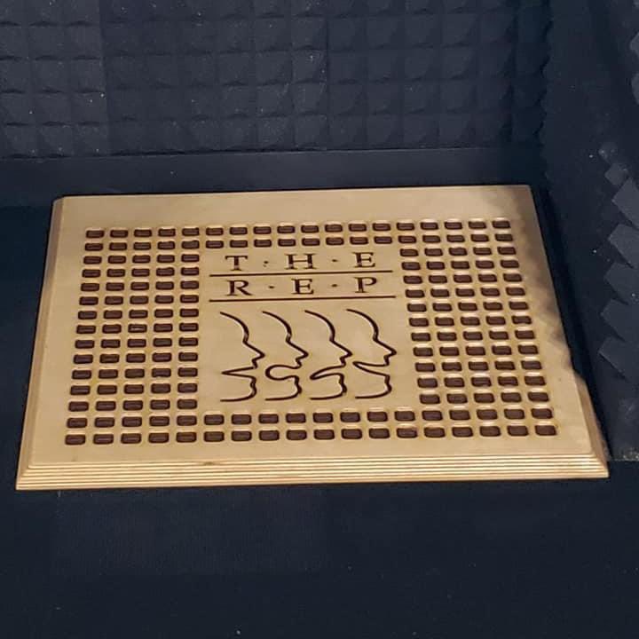 The renovations to the Rep Stage and Orchestra Pit are coming along nicely! The new Orchestra Pit is nearly finished with the sound absorption wall painted REP Red. Lots of electrical work has been upgraded. Special thanks to Woods of Yesterday for the custom ventilation cover!