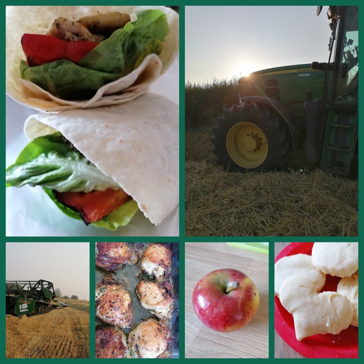aegnutrition's tweet photo. #teainthefield

🚜🌽🍞🌰🥙🥪🥦🥕🍓🍎🍅🚜

https://t.co/najIZVxlL2

Tonight's tea in the field is 2 hot garlic British chicken and roasted red pepper wraps, yoghurt, fruit and a homemade treat cooked by  my daughter.... Tasty shortbread! https://t.co/EhHu0YRwCV