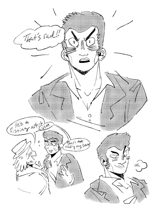 some messy #Yakuza0 doodles. may turn this into a thread as i continue my playthru! 