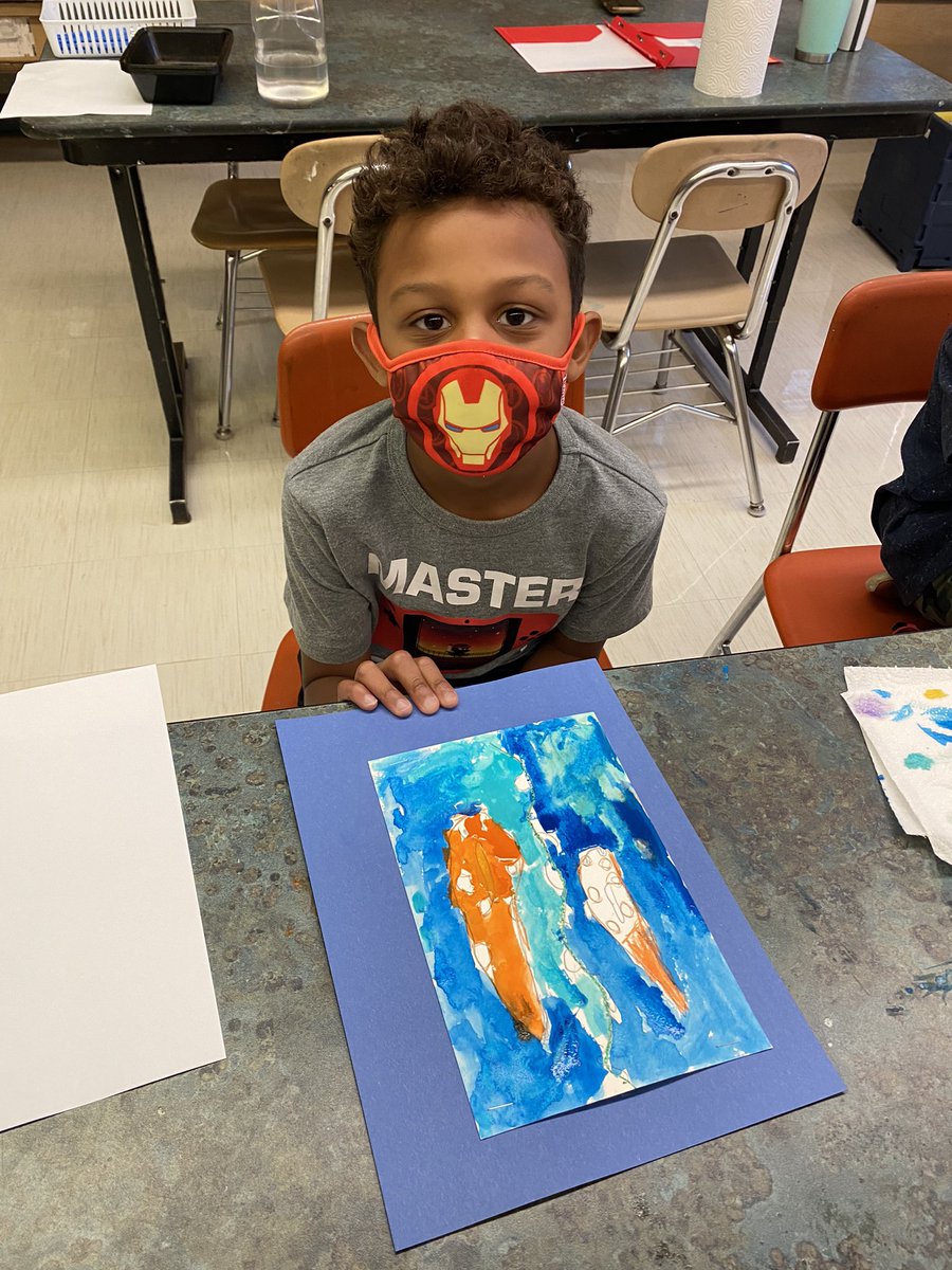 MissRegan8's tweet photo. We always had a blast with K-2 building sailboats and making ocean-themed glitter jars. Then we took a trip to the Art Room to paint Koi Fish with Mrs. Sullivan! 🐠🎨⛵️ https://t.co/vvjfoM0oNg