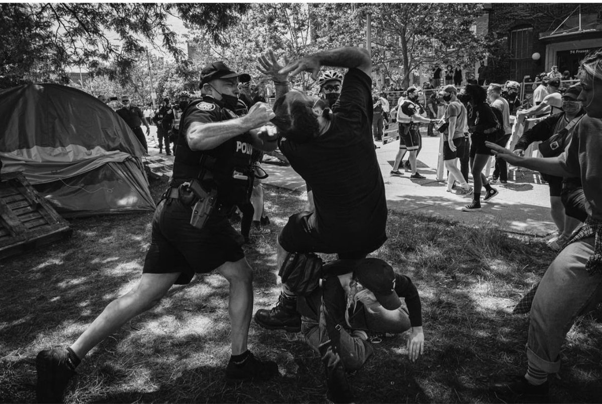 “These are public servants, very compassionate &amp; professional ppl just trying to do their jobs” - Tory

this is Sgt Israel Bernardo 99557 grabbing someone by their hair to pull them to the ground. he's responsible many other assaults.

photo by Joshua Best joshuabestphotography.com