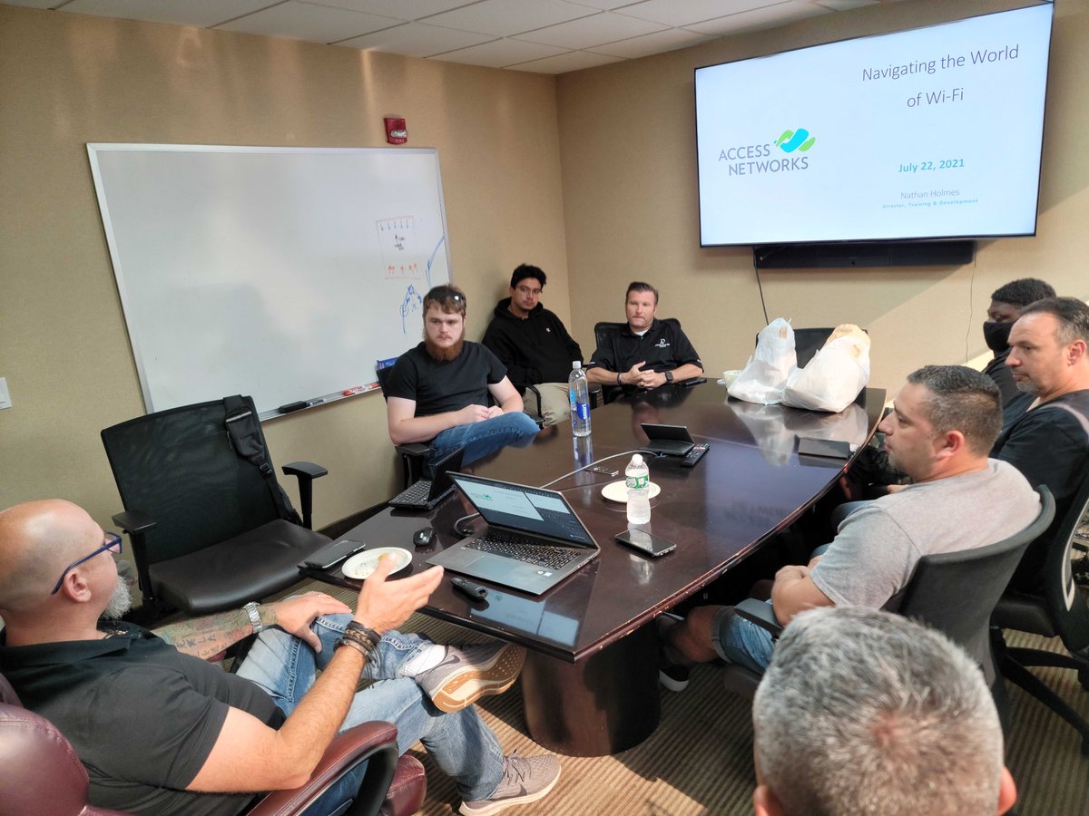 AccessNetworks's tweet photo. Solid training sesh today with Architechnology and the @ProSourceInfo. Message us if you'd like us to visit you!

#training #wifieducation #wifi #enterprisegradenetwork #homenetwork #smarthome #networksolutions #beamflex #accesswireless #networkinfrastructure https://t.co/nx0rRISzZ7