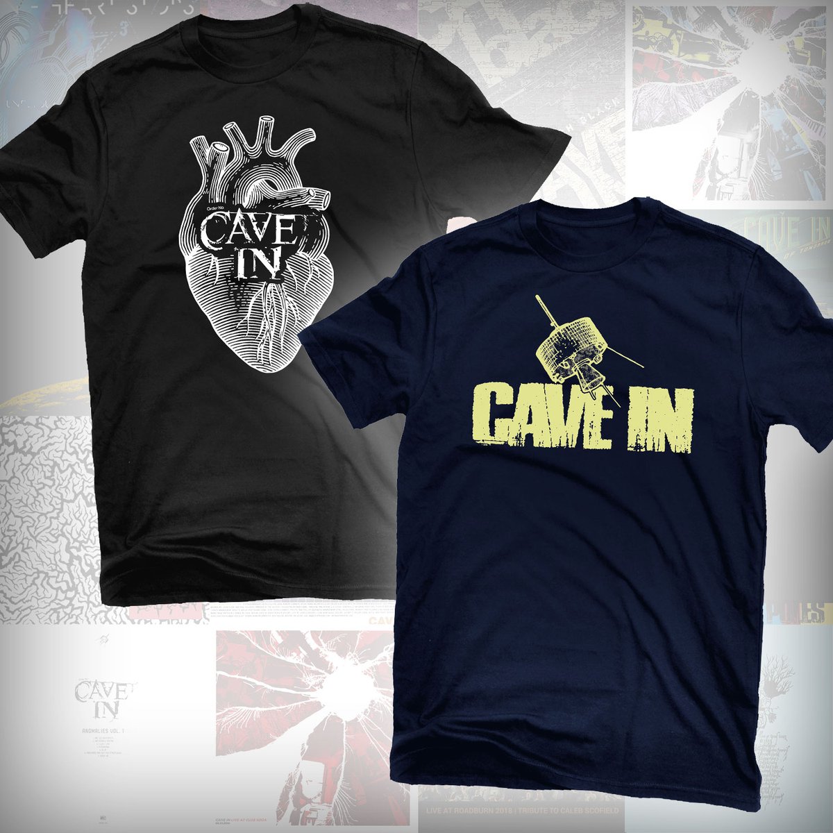 CAVE IN (<a href="/cave_in_boston/">CAVE IN</a>) sign to Relapse, re-release the majority of their digital discography and share two new shirt designs!

Stream &amp; Order:
linktr.ee/cavein

New album coming 2022!!