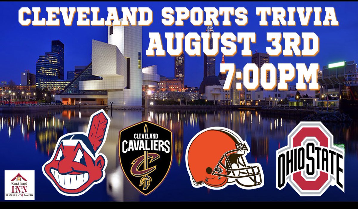 #Cleveland Sports trivia happening August 3! Who is your favorite Cleveland athlete? Can we get a Cleveland athlete (past or present) to make a guest appearance? <a href="/IsaacPxP27/">Isaac Pastrana</a>