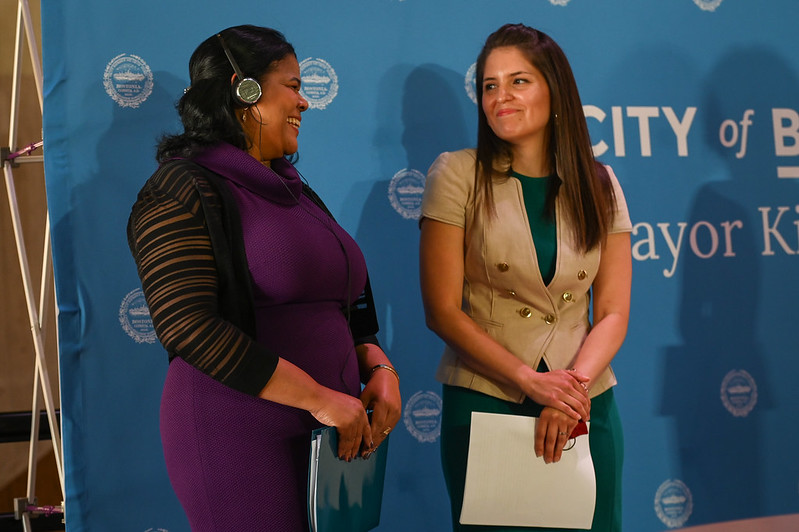 MayorKimJaney's tweet image. I am thrilled to appoint Rafaela Polanco Garcia and Lorena Lopera to the Boston School Committee. They bring incredible depth of knowledge and lived experience to the BSC and will help to fill the pages to this new chapter of equity and opportunity for @BostonSchools families.