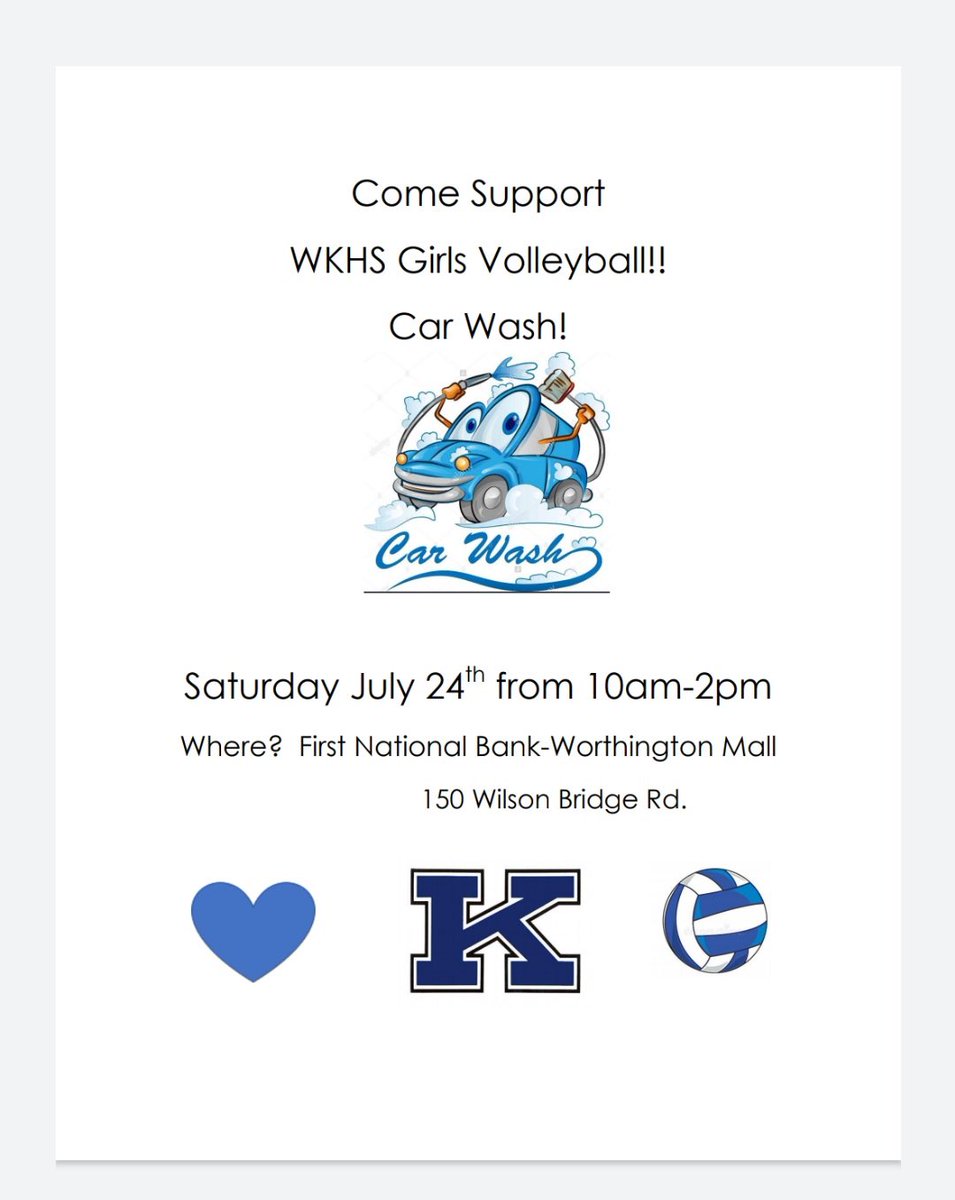WKHS_WomenVball's tweet photo. Come out and get your car washed! Check out the flyer for more details! 🏐🐺 https://t.co/AIb5cNHxhJ