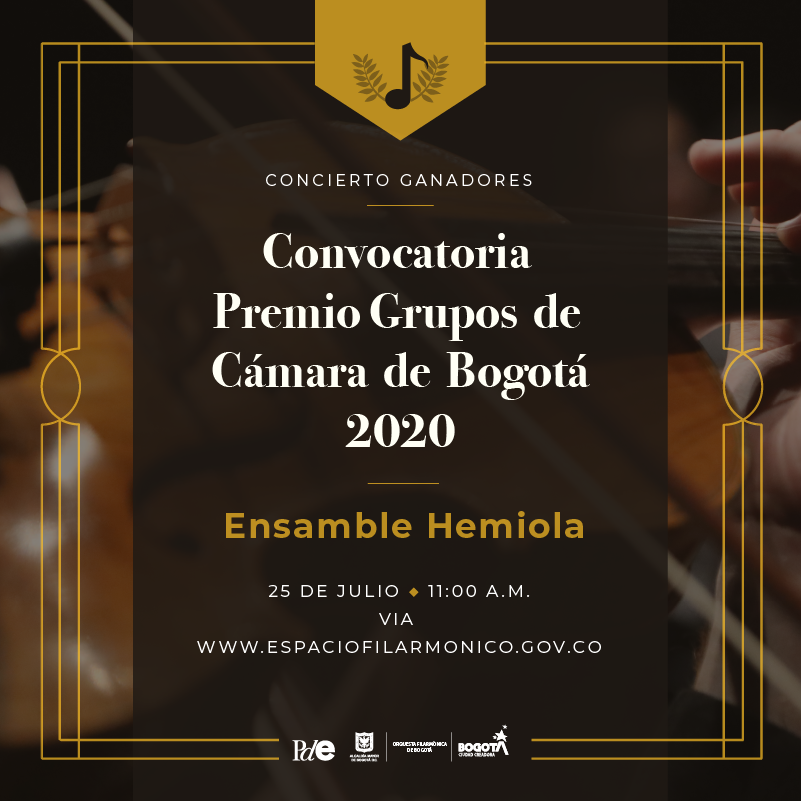 filarmonibogota's tweet photo. Este sábado y domingo a las 11a.m. vía #EspacioFilarmónico, disfrutaremos de dos maravillosos conciertos de los ganadores de la convocatoria Premio Grupos de Cámara del 2020 #EstimulosCultura. ✨🎶

¡Prográmate! ➡️ https://t.co/Q2k2nfktHP https://t.co/x8kmIqbACz