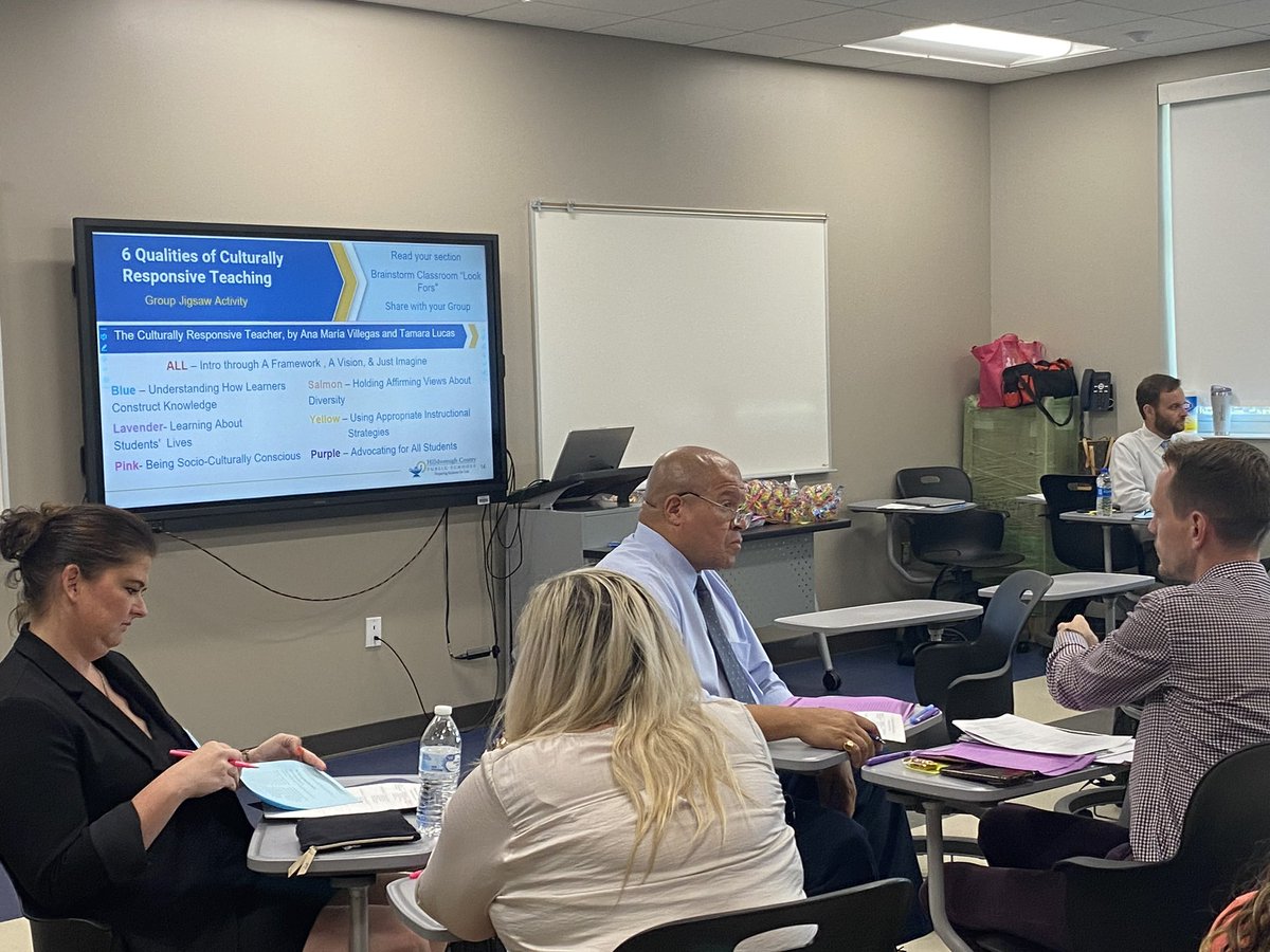 HCPS_PL's tweet image. HCPS AP’s dig into their role of Supporting Culturally Responsive Classrooms!