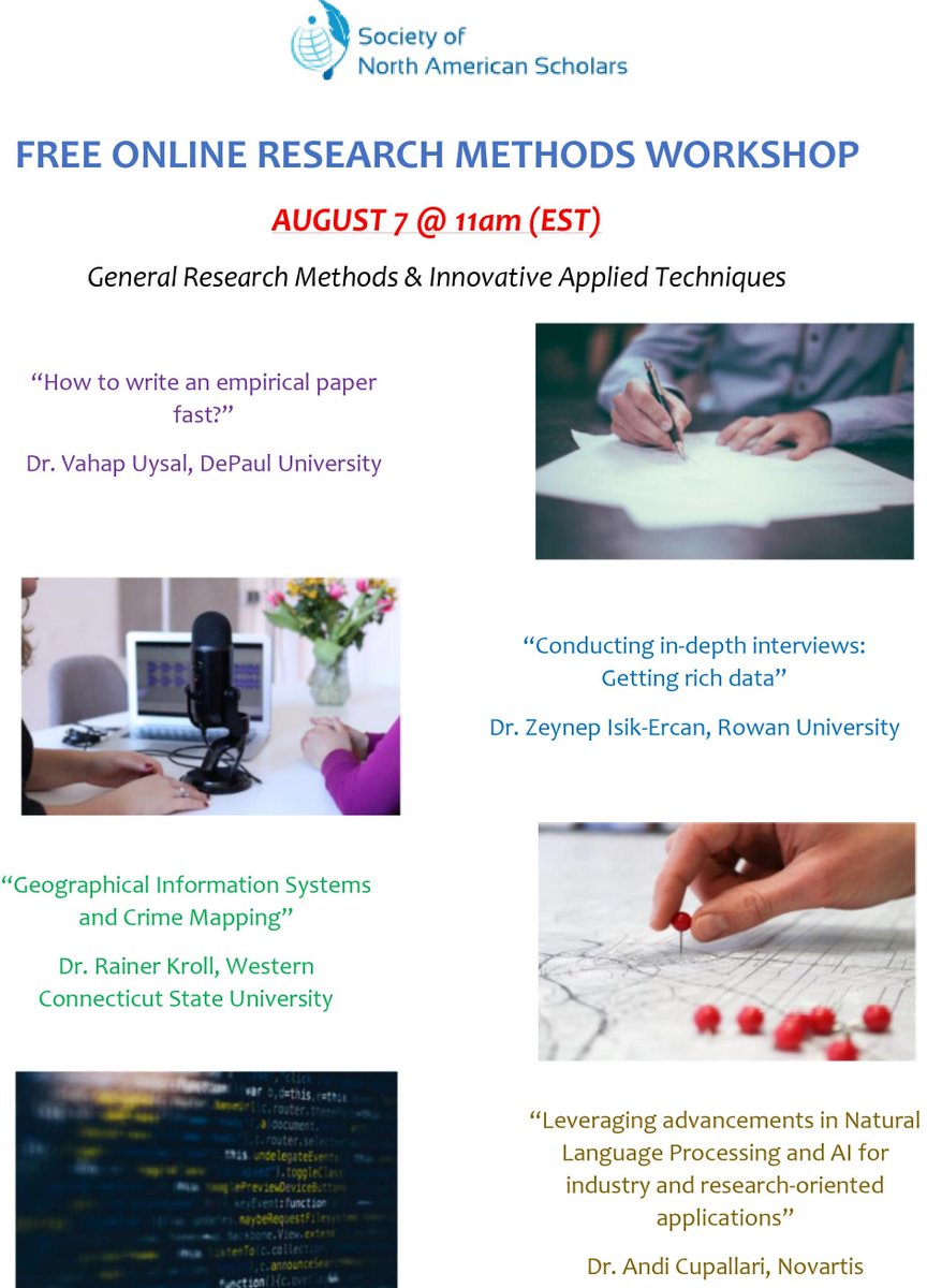 We are organizing a research methods workshop on August 7. Please join us and help spread the word 🤓Register here: snascholars.org/research-metho…