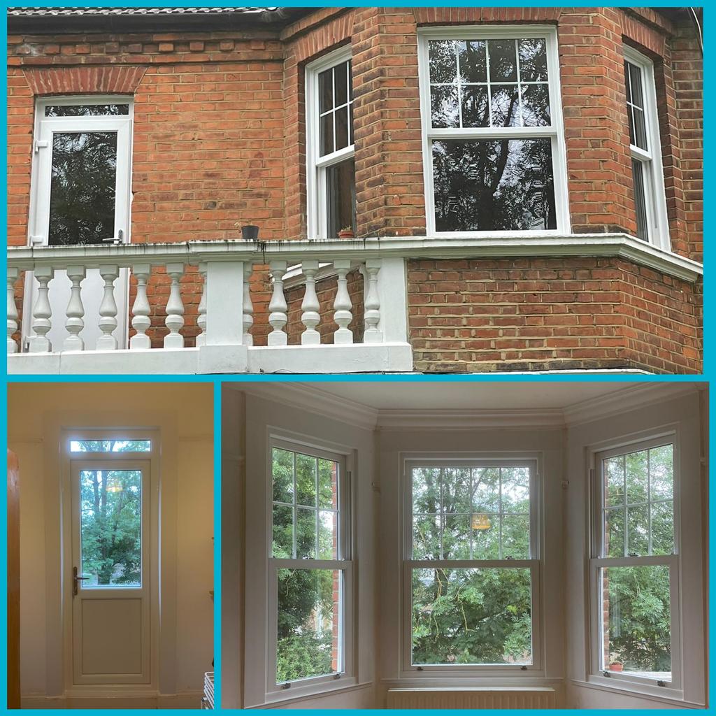 Box sash windows replaced with uPVC double glazed A rated windows in South London.