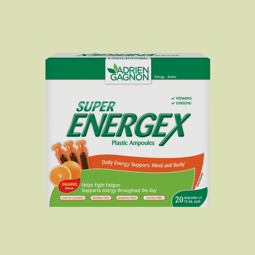 Energex, une formule unique en son genre. La formule Super Energex est conçue pour procurer une action énergisante rapide pour démarrer la journée, de même qu'une action revitalisante de longue durée pour combattre la fatigue et le stress toute la journée! 🏃