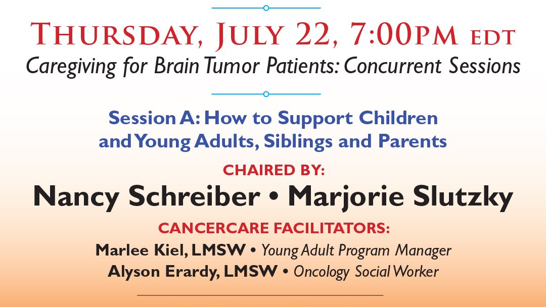 Sign up for Session A: How to Support Children and Young Adults, Siblings, and Parents, starting at 7 PM EDT, in partnership with @CancerCare. Don't miss this session –> bit.ly/InfoConSessionA