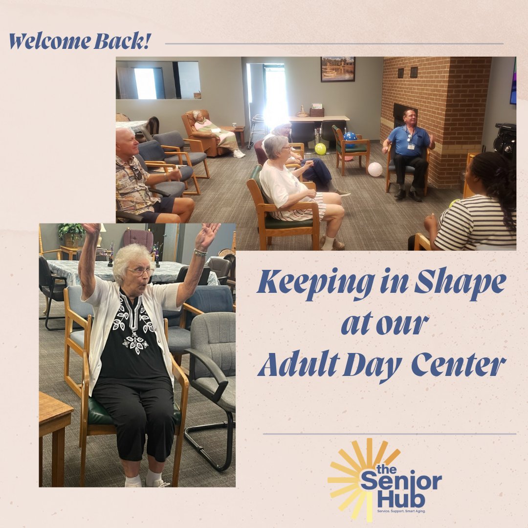 Lots of exitement as we get back to daily exercise at the Adult Day Center! #adultdaydenter #caregiver #respite #seniorhub #commuity #wellness