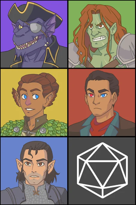 Some #DnD portraits for a commission 