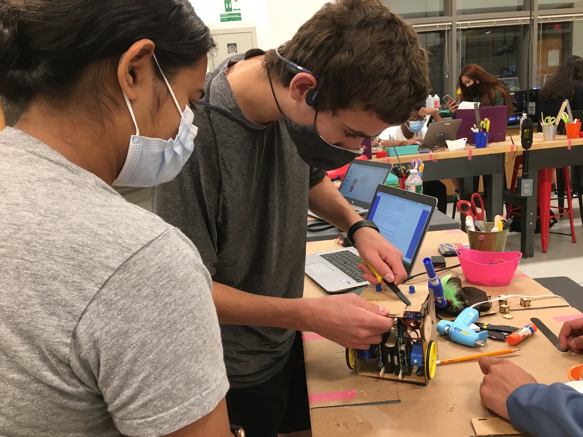 LesleySTEAM's tweet photo. During the final week SHS students continued to explore artificial intelligence in Scratch to control their robots and make art. @Lesley_U, @LesleyArtDesign, Dr. john kraemer, Karen Leary, @nettieb, @khanning88, @SueCusack #BiogenSTAR #CareDeeply https://t.co/ek7ChNDJgW