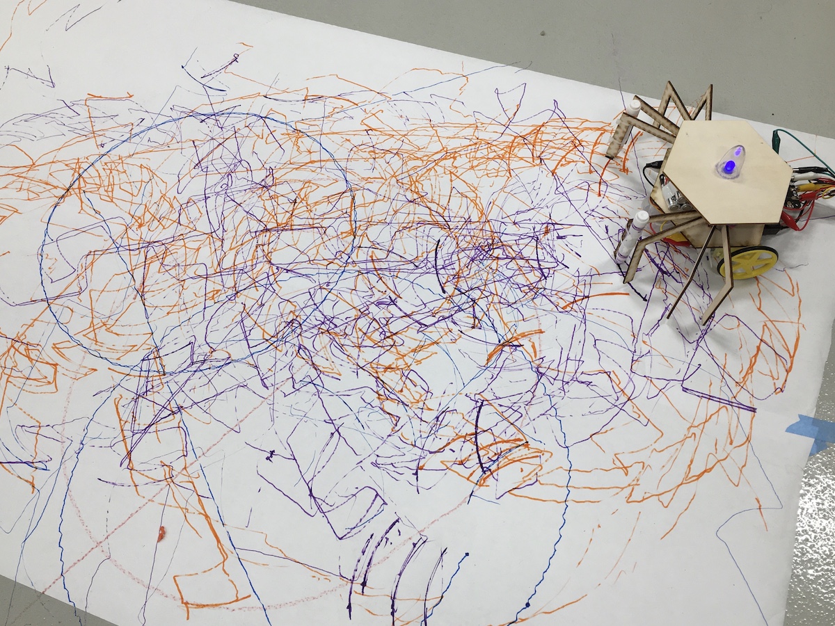 LesleySTEAM's tweet photo. During the final week SHS students continued to explore artificial intelligence in Scratch to control their robots and make art. @Lesley_U, @LesleyArtDesign, Dr. john kraemer, Karen Leary, @nettieb, @khanning88, @SueCusack #BiogenSTAR #CareDeeply https://t.co/ek7ChNDJgW