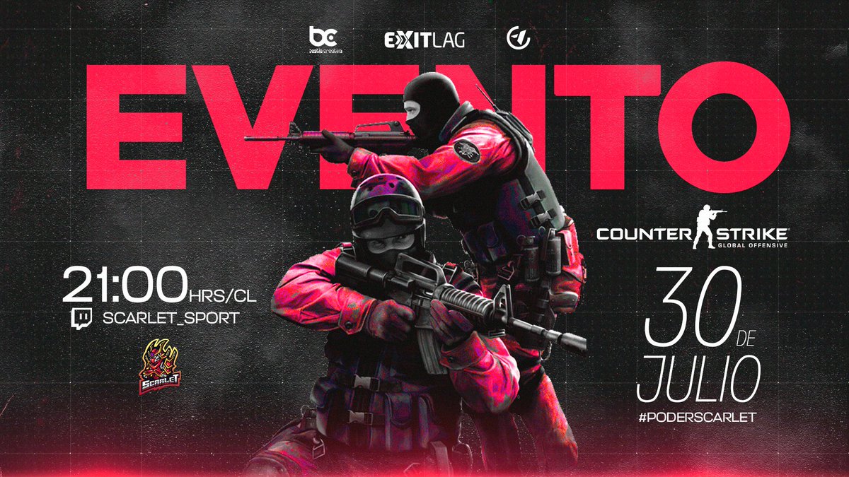 scarlet1oficial's tweet photo. 🔥Tenemos Evento!🔥
•30 de Julio a las 21:00 hrs (GMT-4) tendremos un increíble Showmatch de CSGO con los miembros de nuestras diferentes divisiones enfrentándose cara a cara sólo por twitch! 🔥
•Casters: Kairus y DSabes
No te lo puedes perder! 😜✨
#PoderScarlet #Twitch #csgo https://t.co/4ojEHxYzeb