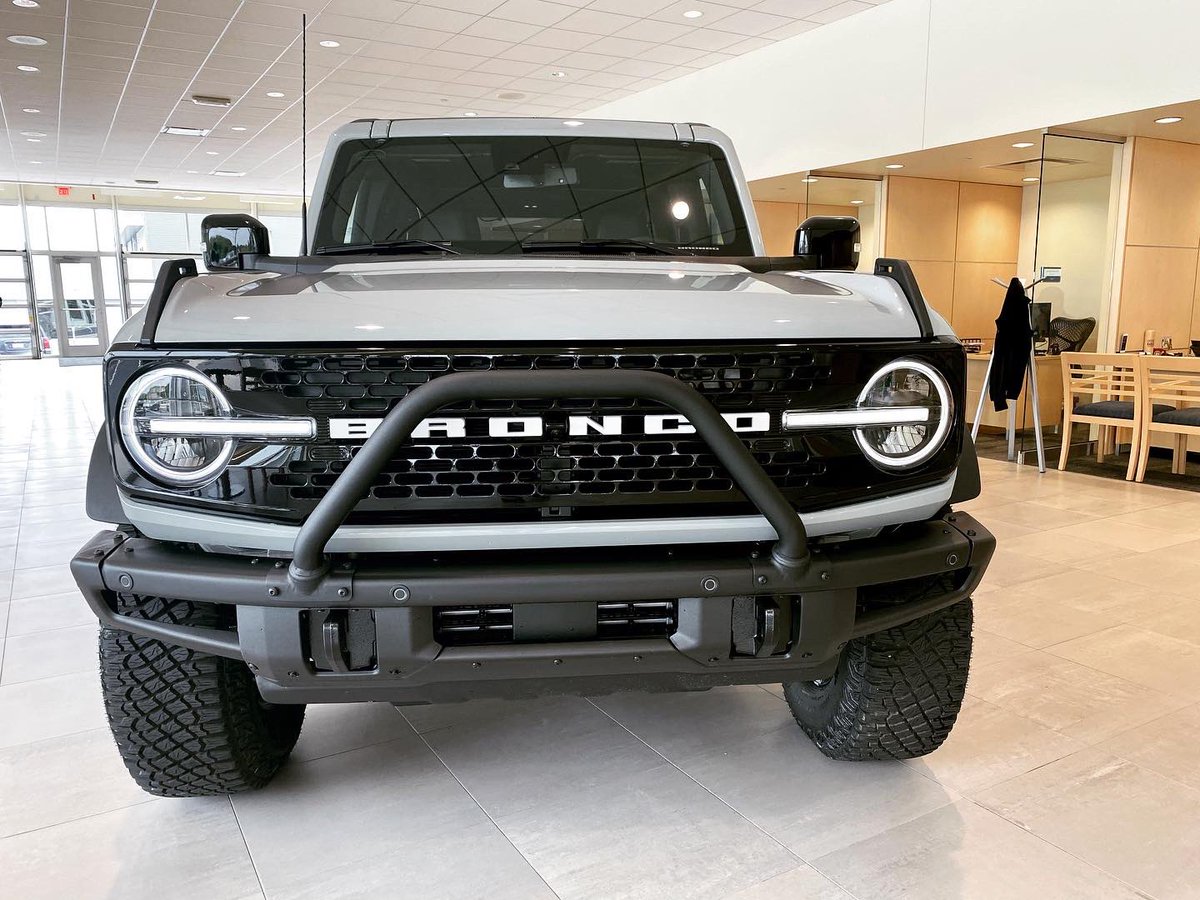 BroadwayAutoGB's tweet photo. FIRST EDITION… the ALL-NEW 2021 Bronco is here! This limited  first edition in cactus gray is loaded with options. This one is sold and awaiting delivery, but will be in our Ford showroom on Military Ave. through the weekend. #bronco https://t.co/Jj0vGNh6OD