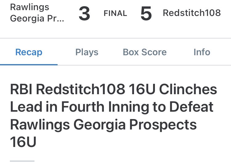 Rbi18u's tweet photo. Another W this morning for the RedStitch boys. Jacob Franklin Oak Ridge HS (TN) 23’ with the win! (6K’s- 2ER)
Kirkland, Potts &amp; Rogers led RS108 at the plate today! https://t.co/HHityV0aQD