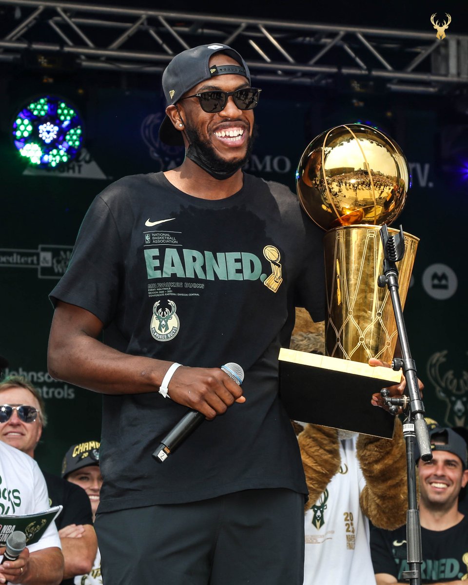 Bucks's tweet photo. World Champion, Khris Middleton. https://t.co/AzOntvdGph