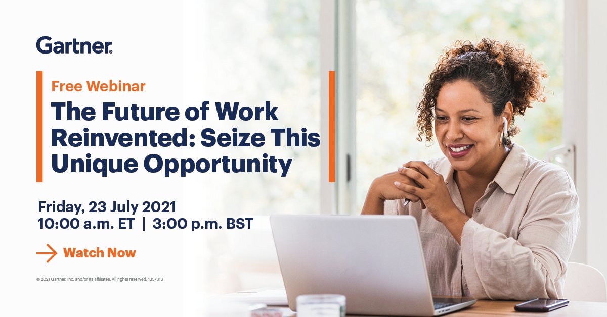 Our recent survey shows that only 17% of employees prefer to go back on-site full time. Tomorrow, join our complimentary #webinar and discover ways to seize this unique, postpandemic opportunity to reinvent the workplace and shape the #FutureOfWork: gtnr.it/3iGhCiG