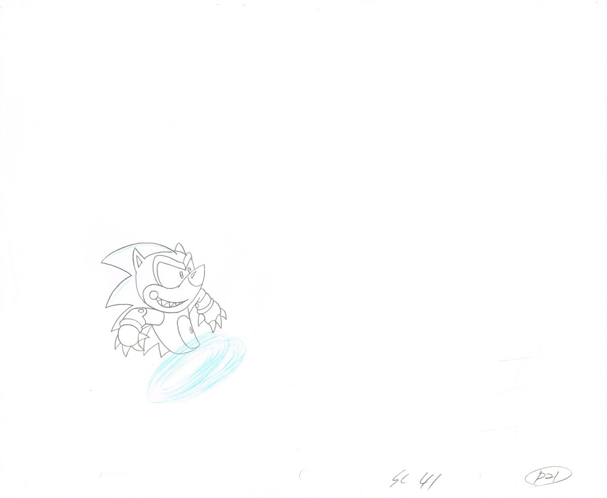 2 Pseudo Sonics from Episode 22 Pseudo Sonic, Updated Cel Scan of Scratch with the Sketch of Grounder from Episode 23 Grounder The Genius and a Sketch of Grounder from the same Episode as well. 