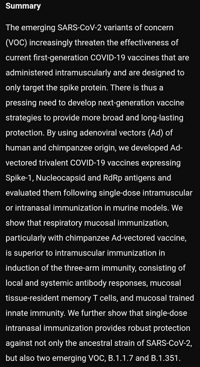 ForgeRat's tweet photo. 🔥🔥🔥🔥🔥🔥🔥🔥🔥🔥🔥
@_atanas_ @PrivyCouncilCA @HedyFry @Carolyn_Bennett @NSERC_CRSNG @fsorbara @VignuzziLab
Intranasal multi-response #Covid19vaccine proves robust & superior to muscular injection in testing.
THIS could be a silver bullet!
#cdnmedia
#TechnologyJuggernaut🇨🇦 https://t.co/3qFt2Y5vGi