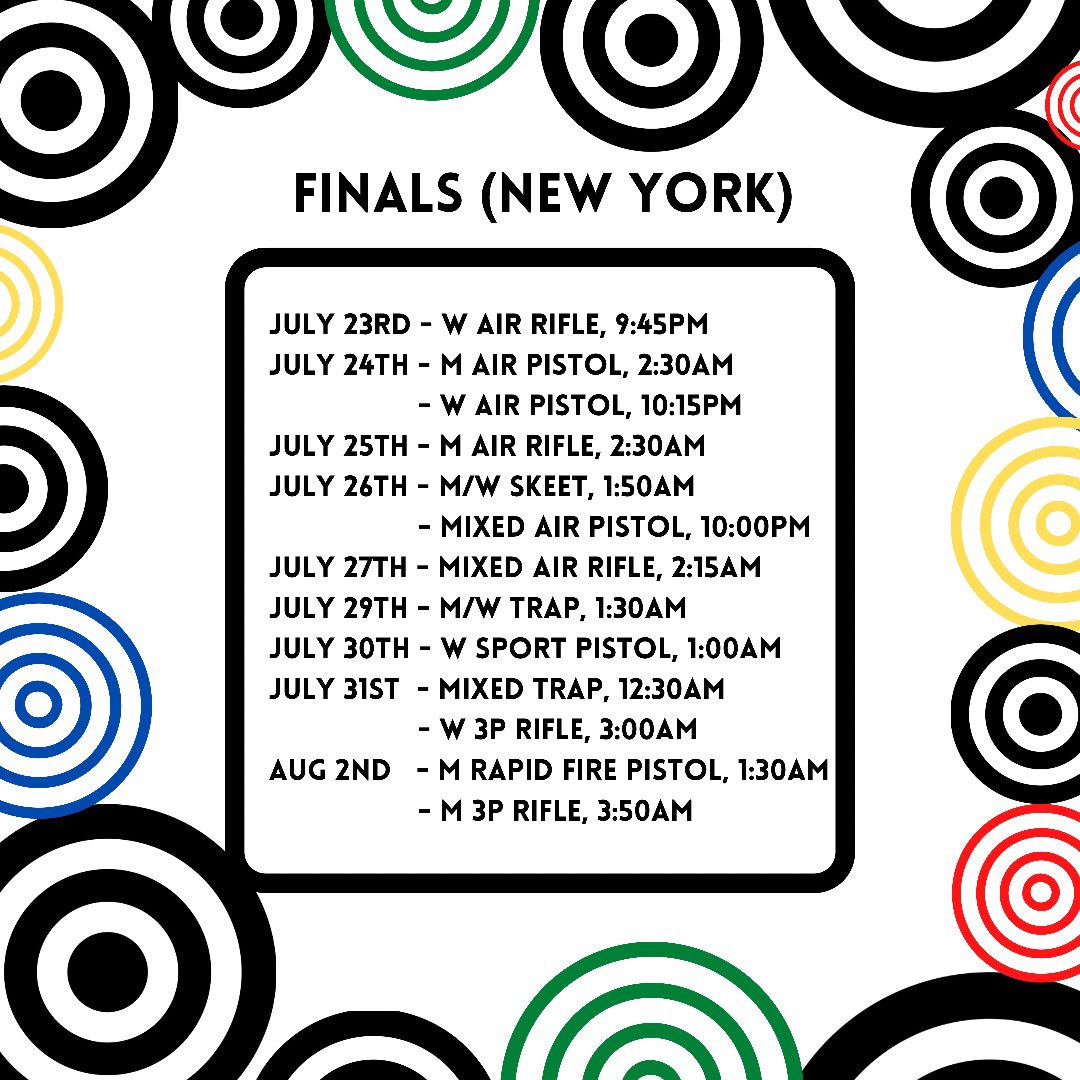 Olympic finals schedule! I’ll be going live on YouTube to commentate if any American makes the final so follow me there 💪🏻