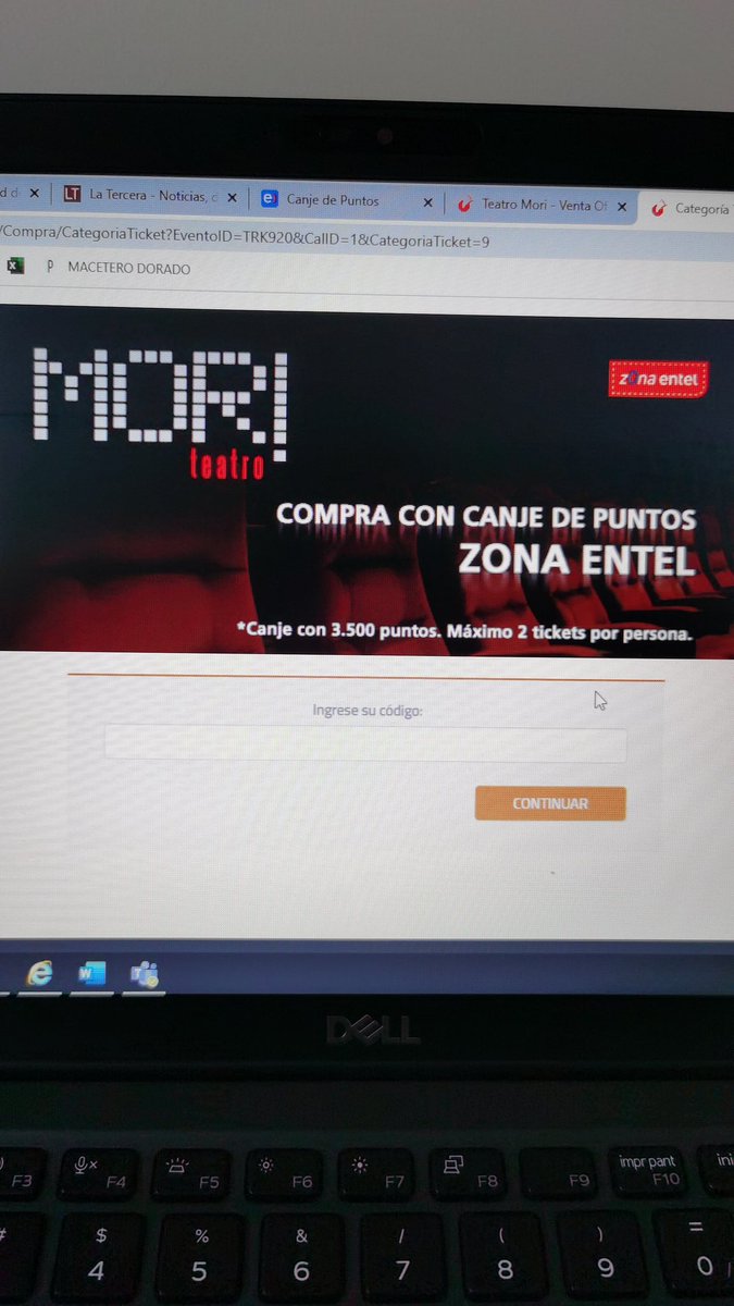 Garreyes_'s tweet photo. @entel_ayuda no llega ningún código, como hago el canje de entradas? https://t.co/tIZqo311kq