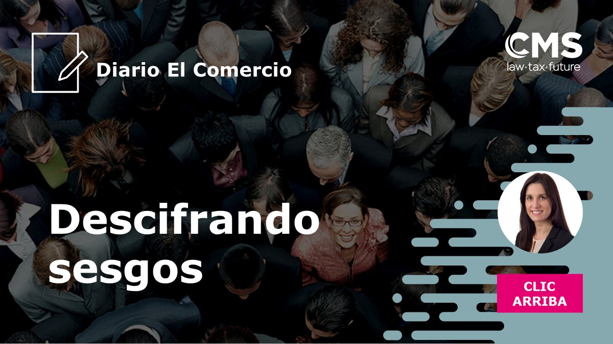 CMS_Law_Peru's tweet photo. #Opinión | Los sesgos inconscientes han sido un gran obstáculo para promover el desarrollo e inclusión en nuestro país. Pero, ¿qué son los sesgos inconscientes? Nuestra socia Michelle Barclay profundiza al respecto en su columna para el diario El Comercio:
https://t.co/pjYGxJTTZl https://t.co/3XHHDhh83e