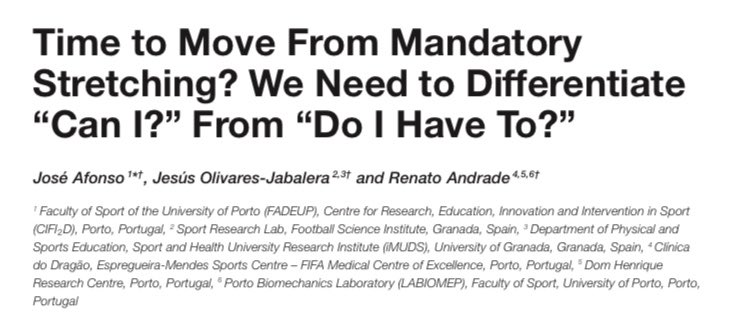 Our paper on static stretching is now available online🎉

Feel happy of having contributed with this brief and humble commentary in an always controversial, and traditionally polarised topic. Should we change the question from MUST I to CAN I stretch?

🔗doi.org/10.3389/fphys.…