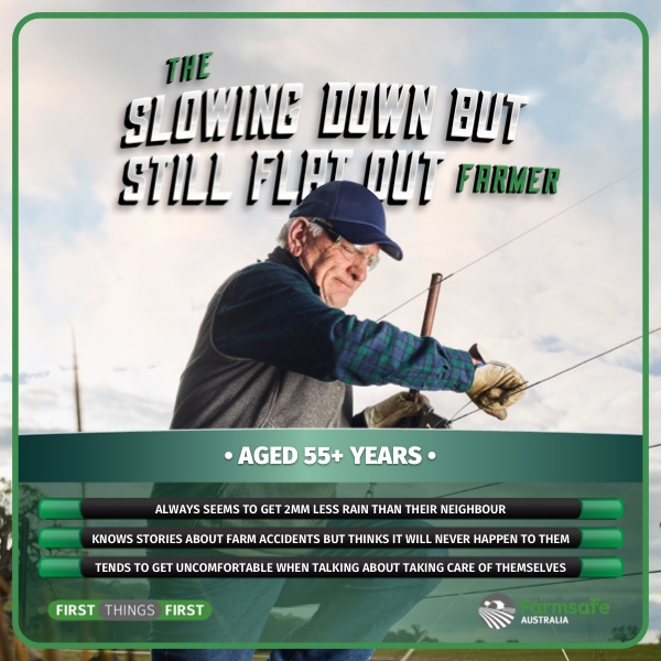 Farmers aged over 55 years have a wealth of experience &amp; knowledge. They are also the most likely to be injured on a farm. Today, as part of #FarmSafetyWeek we are looking at ways to avoid complacency &amp; stay safe &amp; healthy while ageing on farm. 

#FarmSafety #FirstThingsFirst