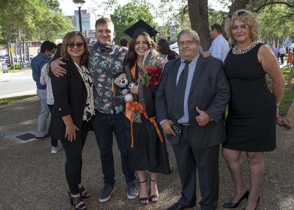 Family photo at the graduation ceremony.