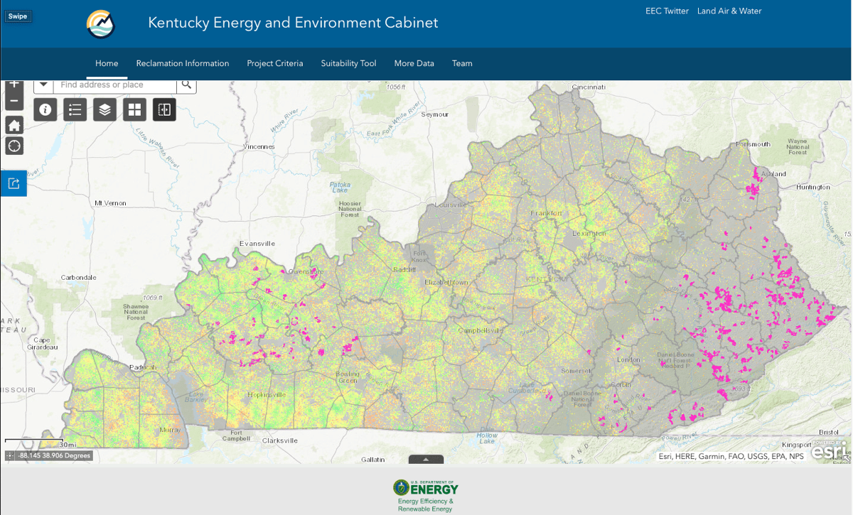 Mineral Map Of Kentucky Esri Blog On Twitter: "The State Of Kentucky (@Kentuckyeec) Has Developed A  Map-Driven Platform To Help #Solar Power Developers Find Appropriate Sites  For #Renewable #Energy Projects. Https://T.co/Z0Uyo5U61J  Https://T.co/Qkmxjjikpg" / Twitter