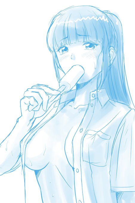 おはやうございます!
#朝らくがきR18
今日も暑くなりそうです🍨 