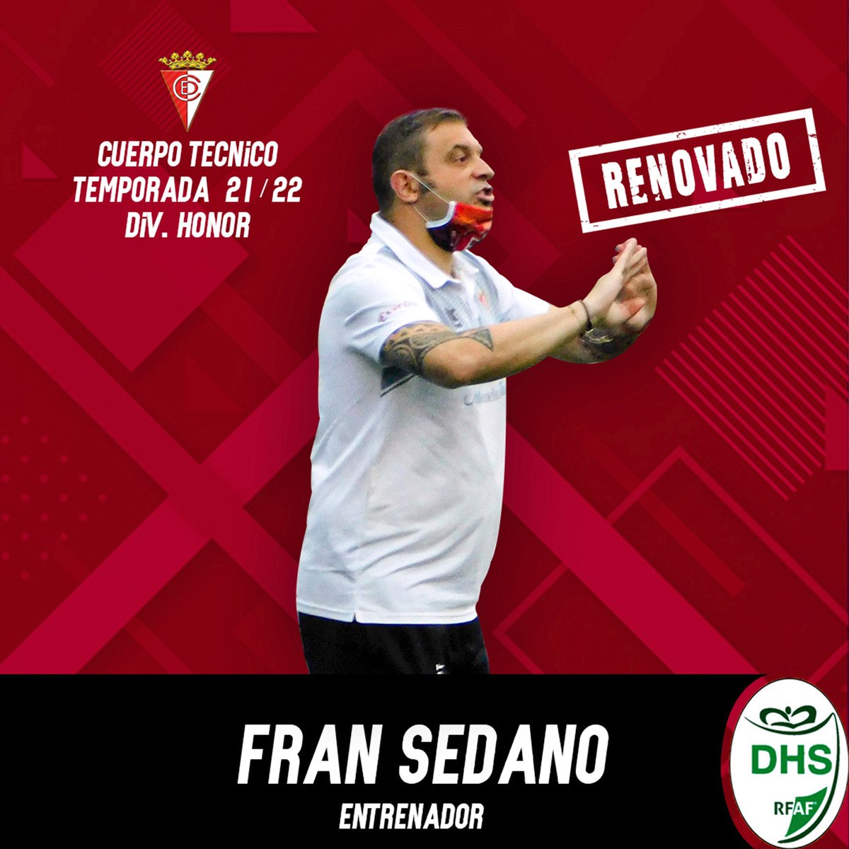 🔴RENOVACIÓN | CUERPO TÉCNICO
☑️FRAN SEDANO (<a href="/Fran_Sedano/">Fran Sedano</a>) renueva por cuarta temporada consecutiva como entrenador del C.D.Egabrense.
El técnico ha encajado perfectamente en nuestra filosofía y seguimos confiando en él.
#OrgulloEgabrense⚽️❤️