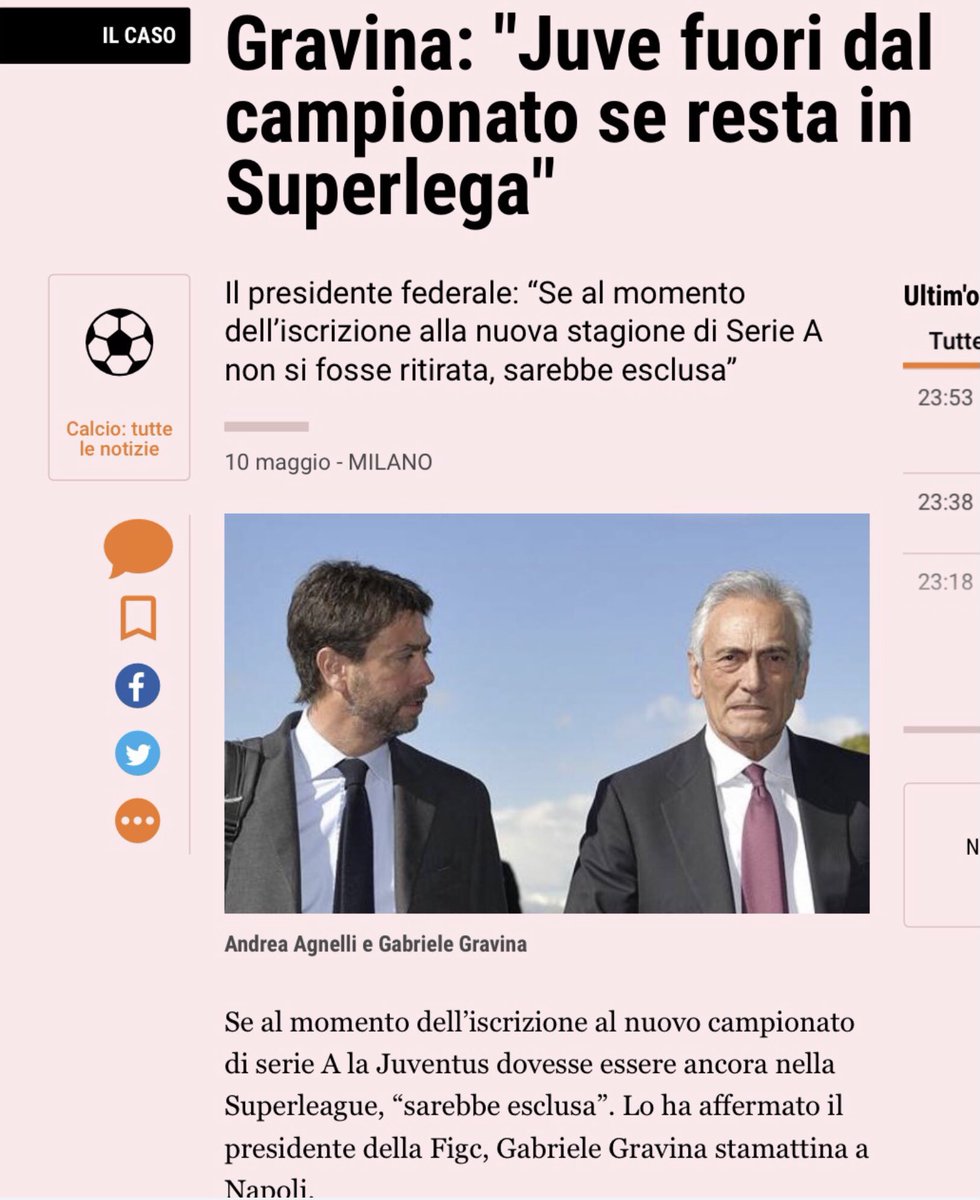 ZZiliani's tweet image. “Cara @FIGC e caro #Gravina (che per quieto vivere si è tolto da Twitter), potete per favore mostrarci la lettera di rinuncia alla #Superlega richiesta a maggio alla #Juventus per l’iscrizione al campionato? Grazie anche a nome del #Chievo”.
(retwitta se sei d’accordo)
#23luglio