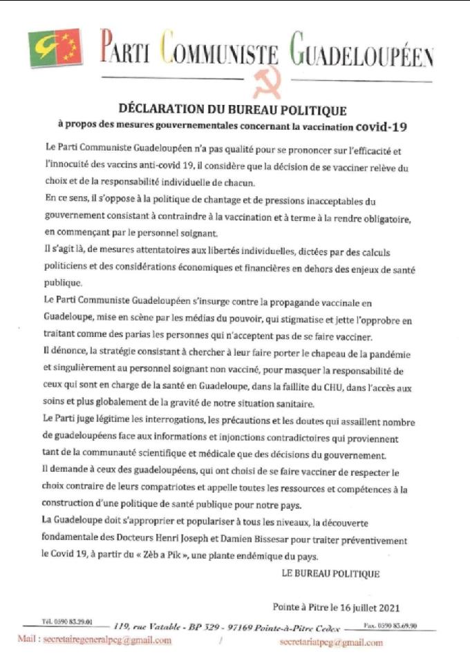 PCG Parti Communiste Guadeloupéen tweet media