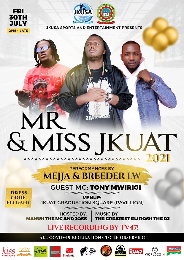 Hii lazima mpatikane 😅
Mr &amp; Miss JKUAT event will be kutesa all through, tag a friend. 

Colloraz will be attending 😎

Subscribe to our official telegram channel for updates from the school:
t.me/jkuatjkusa