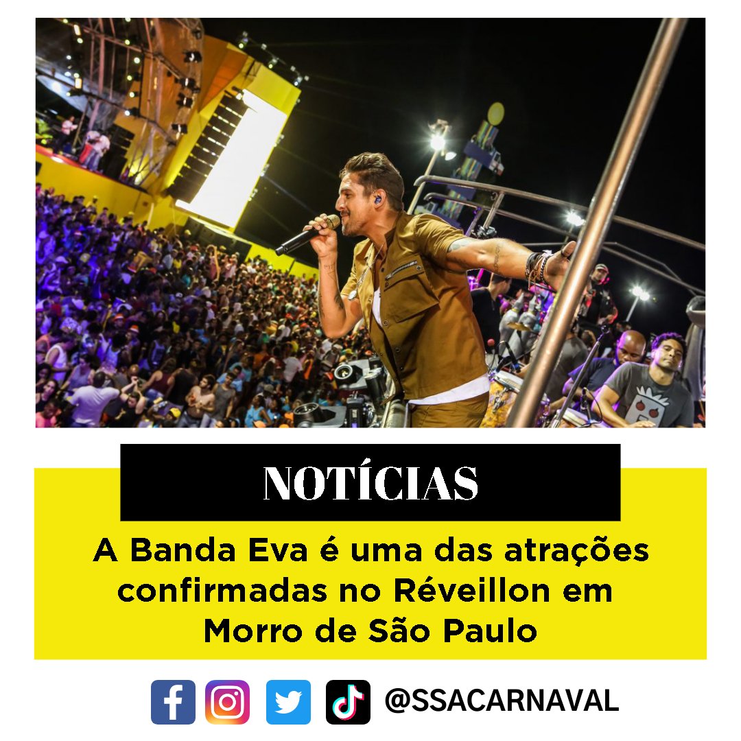ssacarnaval's tweet photo. A @BandaEva comandado pelo cantor @FelipeEva é uma das atrações confirmadas do evento em Morro de São Paulo: @Reveillon.Amare. Vendas e informações no perfil oficial do evento e no Sympla.
#SSACARNAVAL #BandaEva #FelipeEva #Amare22 #MorrodeSP https://t.co/QHIWlRg3yr