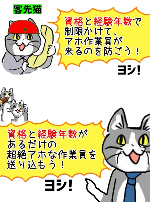 要求の多いクソ客猫との絶対に負けられない攻防 #現場猫 
