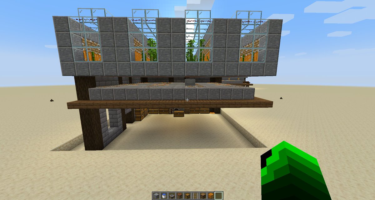 5thRing's tweet image. Been experimenting with #OneChunk builds in #Minecraft.

Designed a nice automatic bamboo farm that sits on top of the house and feeds directly into the furnaces.

It's so short because, to fit 8 rows of bamboo, I needed to have the redstone level left open.