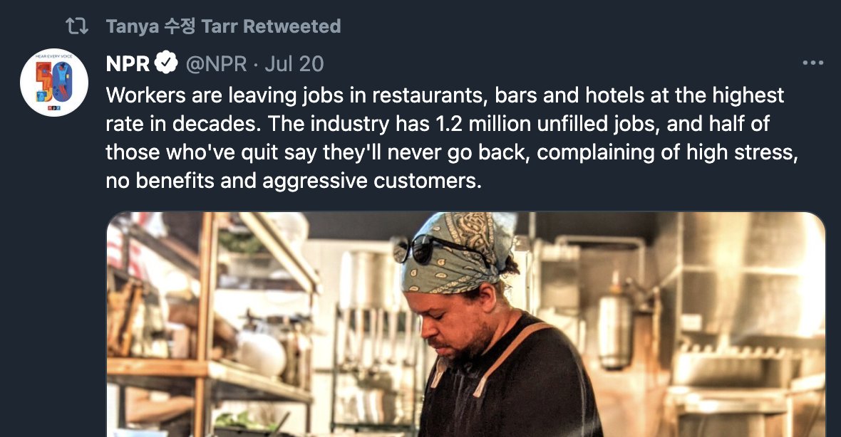 many of these jobs suck so hard that vast swathes of people would rather roll the dice on unemployment and a slow death. good vibes