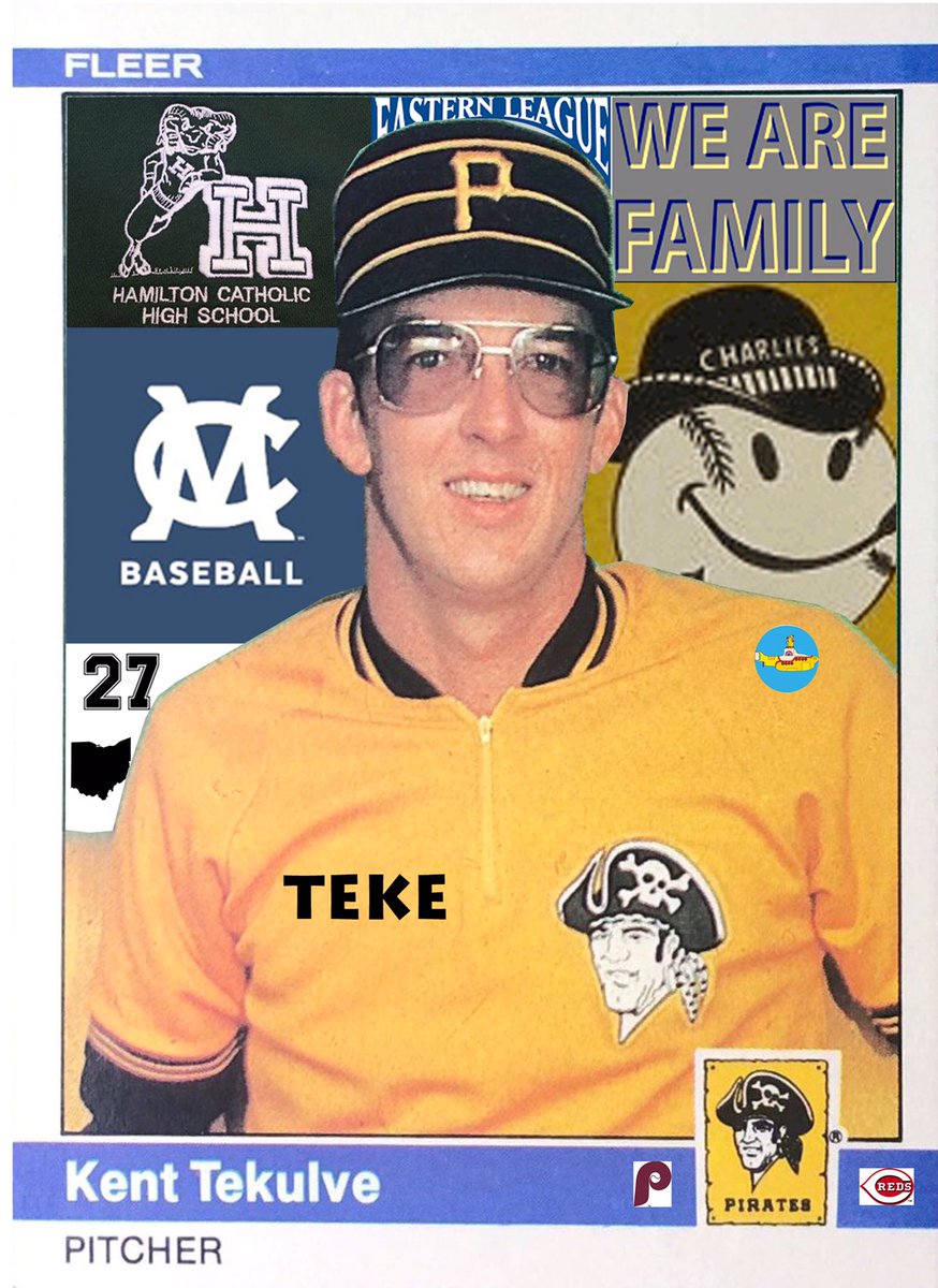 jasonbcooper's tweet photo. #100CardsOfKent #100CardArtChallenge #CardArt Explore Kentโs baseball matriculation from high school to college and the Eastern League to We Are Family Bucs. #OhioLegend https://t.co/s7NvnEccFw