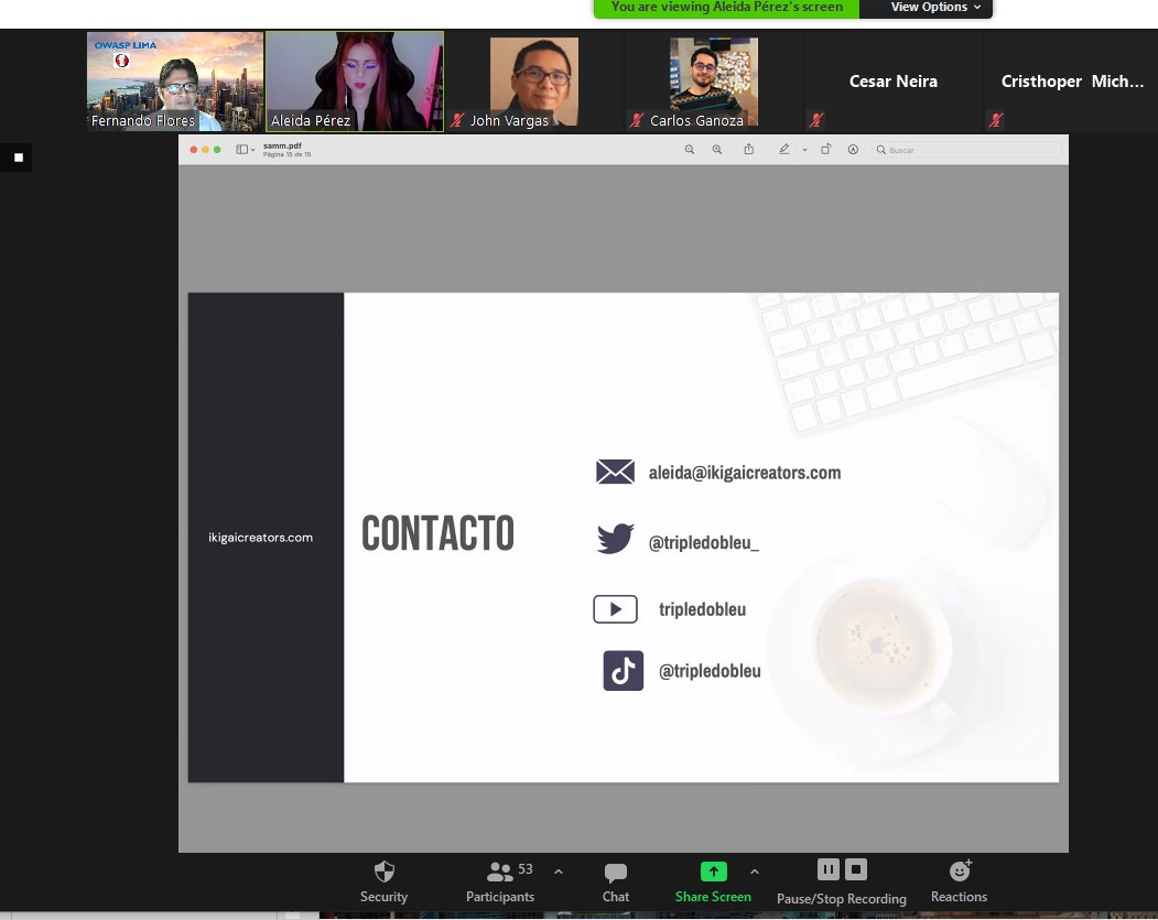 OWASP_Peru's tweet image. Finalizamos la charla OWASP SAMM.  gracias @tripledobleu_ @owasplimameet @owasplatam