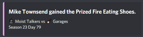 Flick Betelgeuse here, reporting live from the Big Garage itself. 

Mike Townsend is a Fire Eater. 

Between Mike Townsend, Malik Destiny, and Oliver Notarobot, the Seattle lineup is starting to resemble the Hades Tigers'. Be careful out there, umpires. The Garages hit back.