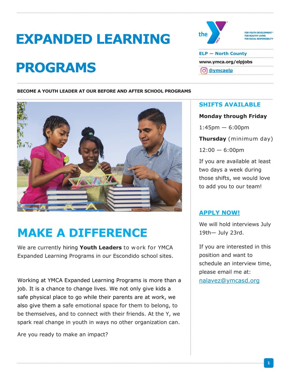 TRIOSSSPC's tweet photo. Looking for a part time job opportunity? The YMCA is currently hiring!🙌😃📢 https://t.co/sYbh7IpnPG